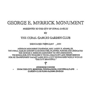 George Merrick Pedestal and Bench