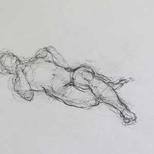 ‘5 minute figure drawings’, 2015, 18” x 24”, charcoal on newsprint