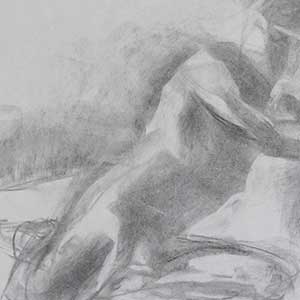 ‘5 minute figure drawings’, 2015, 18” x 24”, charcoal on newsprint